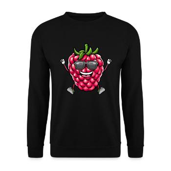 Beere Dancing Himbeeren Obst - Unisex Pullover - Schwarz - Vorne - Alina (178cm) & Michal (187cm)