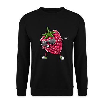 Beere Dancing Himbeeren Obst - Unisex Pullover - Schwarz - Vorne - Alina (178cm) & Michal (187cm)
