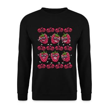 Beere Dancing Himbeeren Obst - Unisex Pullover - Schwarz - Vorne - Alina (178cm) & Michal (187cm)