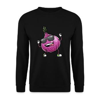Légumes à l’oignon rouge - Sweat-shirt Unisexe - noir - Devant - Alina (178cm) & Michal (187cm)