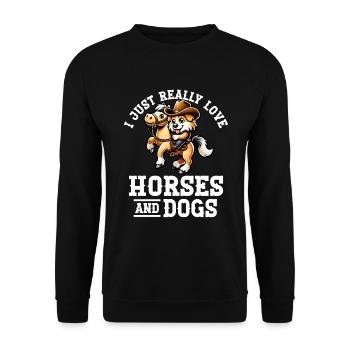 J’adore les chevaux et les chiens - Sweat-shirt Unisexe - noir - Devant - Alina (178cm) & Michal (187cm)