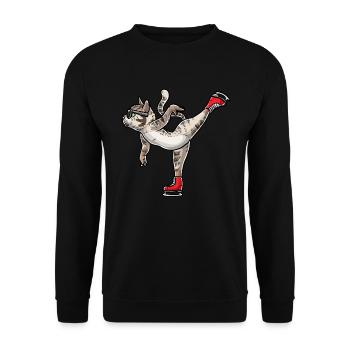 Figure Skating - Cat Figure Skating - Unisex Sweatshirt - black - Front - Alina (178cm) & Michal (187cm)