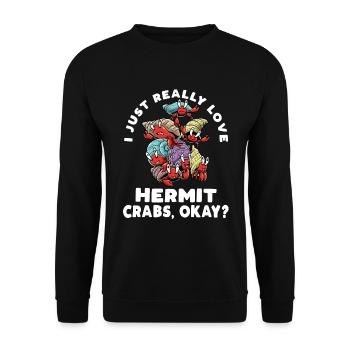 Ich Liebe Einsiedlerkrebse Einfach Wirklich - Unisex Pullover - Schwarz - Vorne - Alina (178cm) & Michal (187cm)