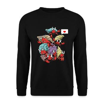 Funny Hermit Crab - Unisex Sweatshirt - black - Front - Alina (178cm) & Michal (187cm)