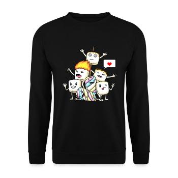 Guimauves drôles - Sweat-shirt Unisexe - noir - Devant - Alina (178cm) & Michal (187cm)