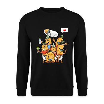 Drôles de carottes miniatures de légumes - Sweat-shirt Unisexe - noir - Devant - Alina (178cm) & Michal (187cm)