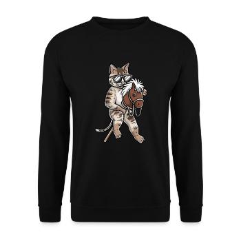 Lustiges Hobby Horsing Katze - Unisex Pullover - Schwarz - Vorne - Alina (178cm) & Michal (187cm)
