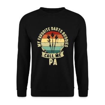 Darts Buddies Father's Day Father Kids Gift - Unisex Sweatshirt - black - Front - Alina (178cm) & Michal (187cm)