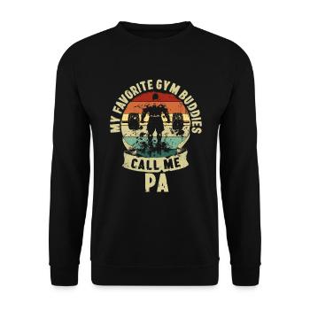 Gym Buddies Fête des pères Père enfants Cadeau - Sweat-shirt Unisexe - noir - Devant - Alina (178cm) & Michal (187cm)