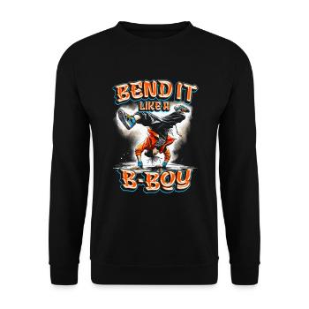 Breakdance Bend it like a b-boy - Unisex Sweatshirt - black - Front - Alina (178cm) & Michal (187cm)