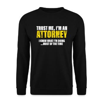Trust Me I'm a Lawyer Colleagues Gift - Unisex Sweatshirt - black - Front - Alina (178cm) & Michal (187cm)