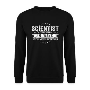 Des collègues scientifiques offrent un dicton de profession - Sweat-shirt Unisexe - noir - Devant - Alina (178cm) & Michal (187cm)