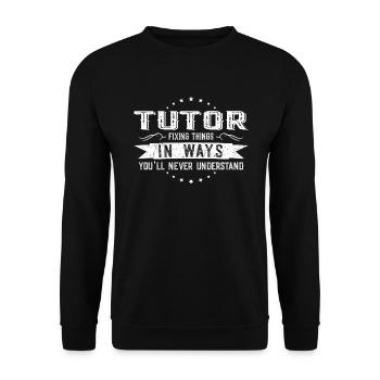 tuteur collègues cadeau profession dire drôle - Sweat-shirt Unisexe - noir - Devant - Alina (178cm) & Michal (187cm)