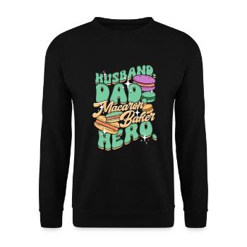 Macaron Macaronbäcker Patissier Vater - Unisex Pullover - Schwarz - Vorne - Alina (178cm) & Michal (187cm)