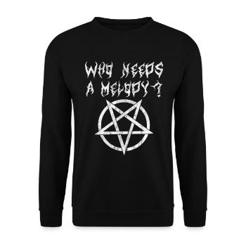 Pentagramm Black Metal Gothic Ironie Vintage - Unisex Pullover - Schwarz - Vorne - Alina (178cm) & Michal (187cm)