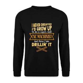 Cutting Machine Operator Father Husband - Unisex Sweatshirt - black - Front - Alina (178cm) & Michal (187cm)