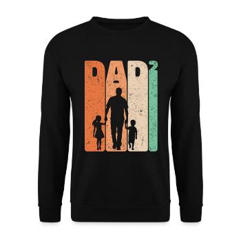 Dad High 2 Father Daughter Son Retro Gift - Unisex Sweatshirt - black - Front - Alina (178cm) & Michal (187cm)