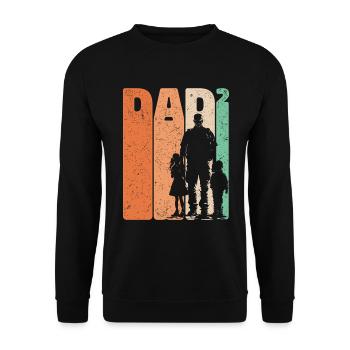 Dad High 2 Father Son Daughter Retro Gift - Unisex Sweatshirt - black - Front - Alina (178cm) & Michal (187cm)