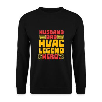 Klimatechniker HLK Installateur Vater - Unisex Pullover - Schwarz - Vorne - Alina (178cm) & Michal (187cm)