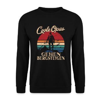 Cool Mpas Marche Alpinisme Rétro Papy - Sweat-shirt Unisexe - noir - Devant - Alina (178cm) & Michal (187cm)