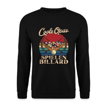 Coole Opas spielen Billard Retro Großvater - Unisex Pullover - Schwarz - Vorne - Alina (178cm) & Michal (187cm)