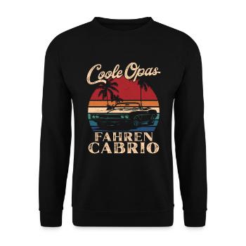Cool Grandpas Driving Convertible Retro Grandpa - Unisex Sweatshirt - black - Front - Alina (178cm) & Michal (187cm)