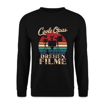 Cool Papy Faire des films Rétro Papy - Sweat-shirt Unisexe - noir - Devant - Alina (178cm) & Michal (187cm)