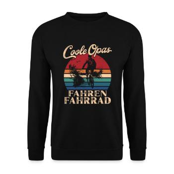Cool Grandpas Riding Bicycle Retro Grandpa - Unisex Sweatshirt - black - Front - Alina (178cm) & Michal (187cm)