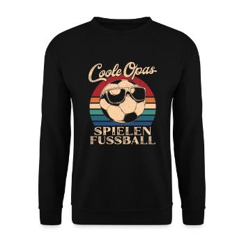Cool Grandpas Playing Football Retro Grandpa - Unisex Sweatshirt - black - Front - Alina (178cm) & Michal (187cm)