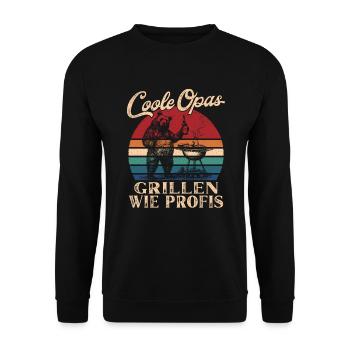 Cool Grandpas Grilling Retro Grandpa - Unisex Sweatshirt - black - Front - Alina (178cm) & Michal (187cm)