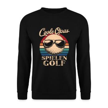 Cool Grandpas Playing Golf Retro Grandfather - Unisex Sweatshirt - black - Front - Alina (178cm) & Michal (187cm)