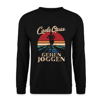 Cool Grandpas Walking Jogging Retro Grandpa - Unisex Sweatshirt - black - Front - Alina (178cm) & Michal (187cm)