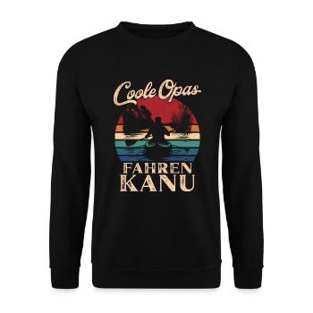 Cool Grandpas Canoeing Retro Grandpa - Unisex Sweatshirt - black - Front - Alina (178cm) & Michal (187cm)