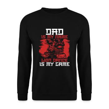 Danse du Lion Père Papa - Sweat-shirt Unisexe - noir - Devant - Alina (178cm) & Michal (187cm)
