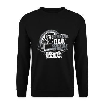 Kompaktlader Skid Steer Operator Dad Vater - Unisex Sweatshirt - black - Front - Alina (178cm) & Michal (187cm)