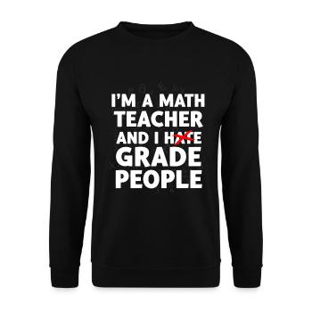 Math Teacher Gift Math Teacher Math - Unisex Sweatshirt - black - Front - Alina (178cm) & Michal (187cm)