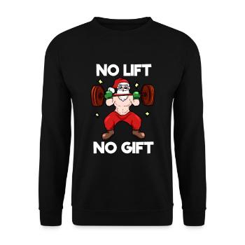 No Lift No Gift - Funny saying Christmas T-Shirt - Unisex Sweatshirt - black - Front - Alina (178cm) & Michal (187cm)