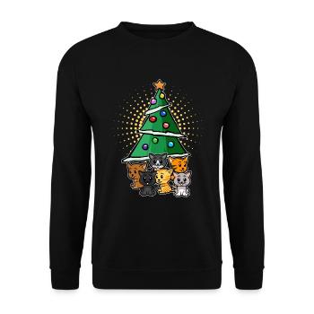 Cadeau de Noël avec des chats pour le propriétaire de chat - Sweat-shirt Unisexe - noir - Devant - Alina (178cm) & Michal (187cm)