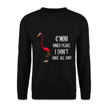 C´mon inner peace i don´t have all day! - Unisex Pullover - Schwarz - Vorne - Alina (178cm) & Michal (187cm)