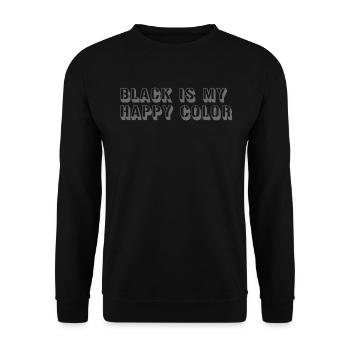 Black is my Happy Color - Schwarz macht Laune! - Unisex Pullover - Schwarz - Vorne - Alina (178cm) & Michal (187cm)