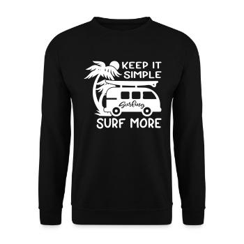 Keep It Simple Surf More - Unisex Pullover - Schwarz - Vorne - Alina (178cm) & Michal (187cm)