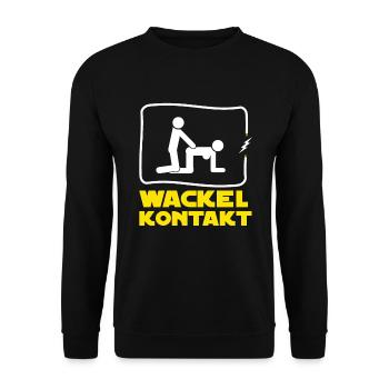 Elektriker T-Shirt Wackelkontakt - Unisex Pullover - Schwarz - Vorne - Alina (178cm) & Michal (187cm)