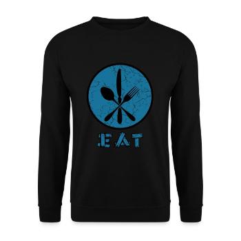 Eat with cutlery - eat with cutlery - Unisex Sweatshirt - black - Front - Alina (178cm) & Michal (187cm)