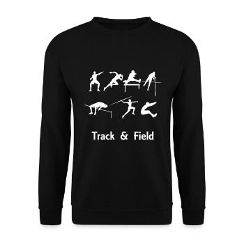 Manière de Course Sportive Athlète Javelin Mannlich - Sweat-shirt Unisexe - noir - Devant - Alina (178cm) & Michal (187cm)