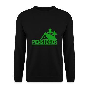 Pensioner camping - Rentner Camping - Unisex Pullover - Schwarz - Vorne - Alina (178cm) & Michal (187cm)