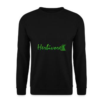 Vegan herbivore - Veganer Pflanzenfresser - Unisex Sweatshirt - black - Front - Alina (178cm) & Michal (187cm)