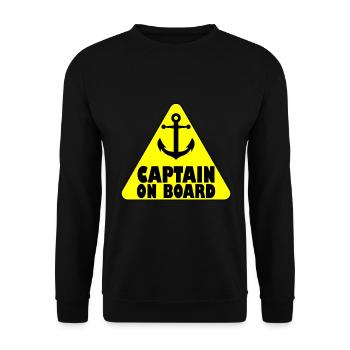 Capitaine à bord de l'ancre, capitaine, fête d'anniversaire, - Sweat-shirt Unisexe - noir - Devant - Alina (178cm) & Michal (187cm)