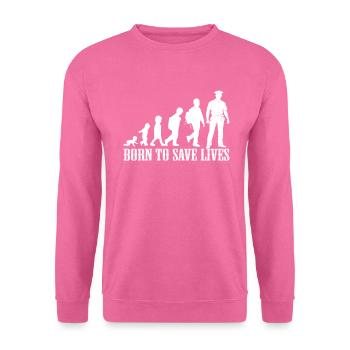 Polizei Geburt Baby Kind Polizist Beruf Geschenk - Unisex Pullover - Pink - Vorne
