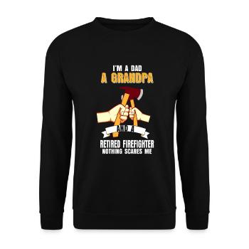 Cadeau de retraité retraite sapeur pompier papa fils - Sweat-shirt Unisexe - noir - Devant - Alina (178cm) & Michal (187cm)