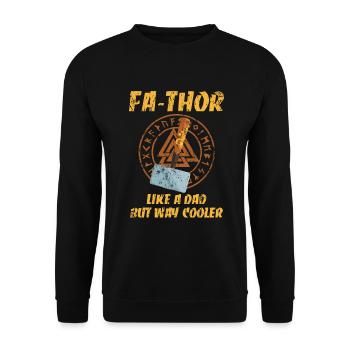 Cadeau cool pour le père Hammer Hammer de Fa-Thor - Sweat-shirt Unisexe - noir - Devant - Alina (178cm) & Michal (187cm)